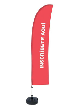 Beach Flag Budget Wind Complete Set Sign In Red Spanish