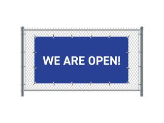 Fence Banner 300 x 140 cm Open English Blue