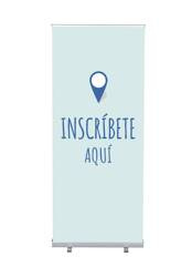 Roll-Banner Budget 85 Complete Set Sign In Here Blue Spanish