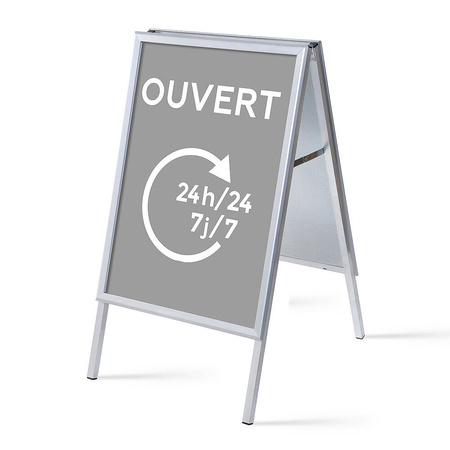 A-board A1 Complete Set Open 24/7 Grey French