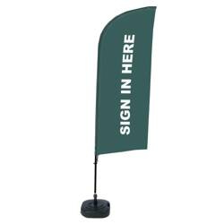 Beach Flag Alu Wind Complete Set Sign In Here Grey English