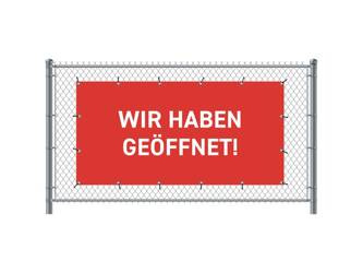 Fence Banner 200 x 100 cm Open German Red