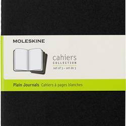 Zestaw 3 Zeszytów MOLESKINE Cahier Journals L (13x21cm) gładki, 80 stron, czarny