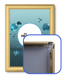 Gold snap frame 25 mm, mitered corner A4