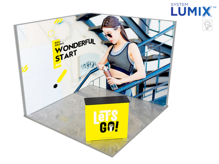 Stoisko targowe LUMIX™ 9 m² (3x3) narożne