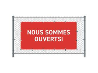 Fence Banner 300 x 140 cm Open French Red