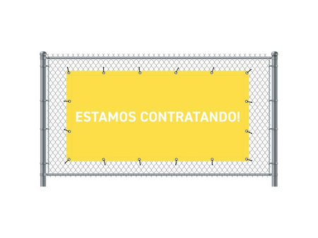 Fence Banner 300 x 140 cm Hiring Spanish Yellow