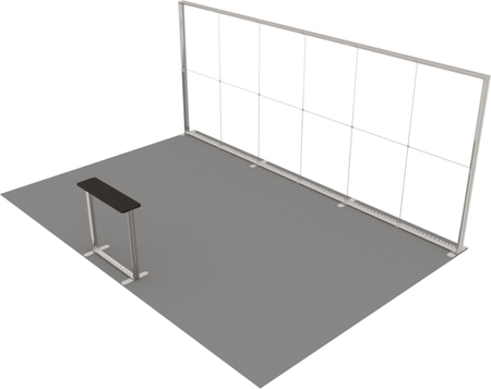 Stoisko targowe LUMIX™ 24 m² (6x4) półwysep - 1 trybunka