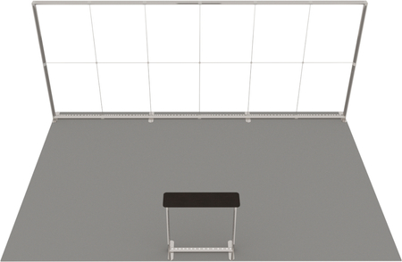 Stoisko targowe LUMIX™ 24 m² (6x4) półwysep - 1 trybunka