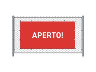 Fence Banner 200 x 100 cm Open Italian Red