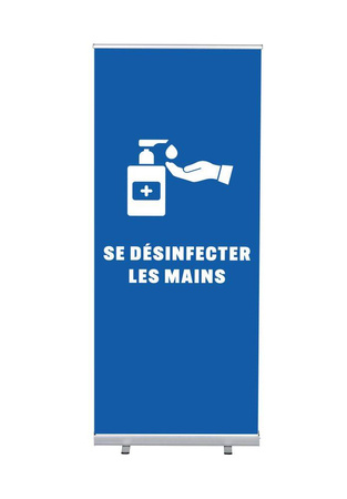 Roll-Banner Budget 85 Complete Set Desinfect Hands Blue French