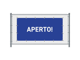 Fence Banner 200 x 100 cm Open Italian Blue