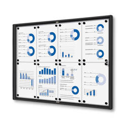 Indoor Lockable Showcase Economy Black 8x A4