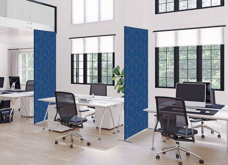 Textil Raumteiler Deko 85-200 Hexagon Grau