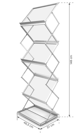Stojak na broszury Montana A3 w torbie - srebrny