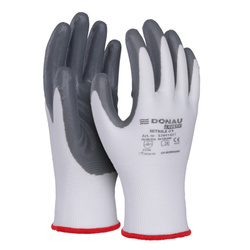 Rękawice DONAU SAFETY Nitrile 01, kat. II, rozm. 6, szare