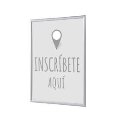 Snap Frame A1 Complete Set Sign In Here Grey Spanish