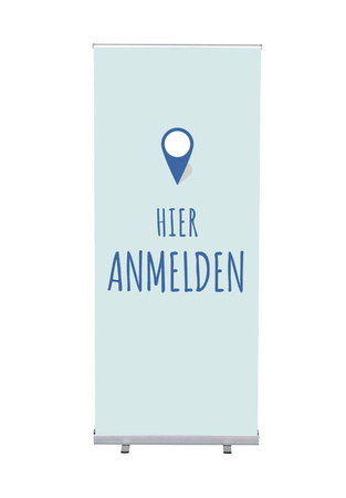 Roll-Banner Budget 85 Complete Set Sign In Here Blue Spanish