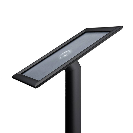 Menuboard z ramą A4, narożnik ostry, profil 25 mm czarny - MBA4G25C9005