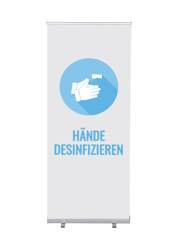 Roll-Banner Budget 85 Complete Set Desinfect Hands White German