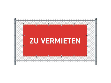 Fence Banner 300 x 140 cm Rent French Red
