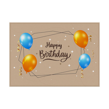 Placemat Birthday Beige