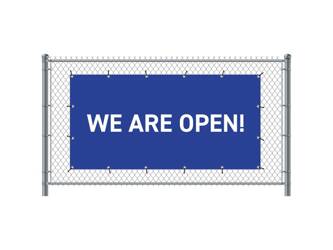 Fence Banner 200 x 100 cm Open English Blue