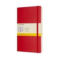 Notes MOLESKINE Classic L, 13x21cm, w kratkę, miękka oprawa, 192 strony, czerwony