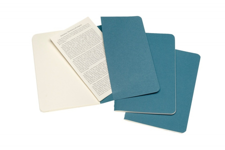 Zestaw 3 zeszytów MOLESKINE Cahier Journals, P, 9x14cm, gładki, 64 strony, brisk blue