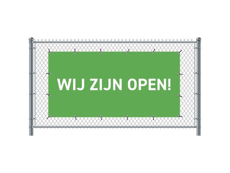 Fence Banner 200 x 100 cm Open German Red