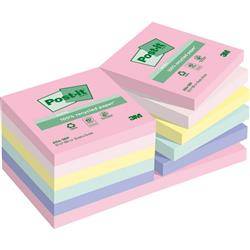 Ekologiczne karteczki samoprzylepne Post-it®, NATURE, pastelowe, 76x76mm, 12x100 kart.