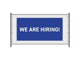 Fence Banner 300 x 140 cm Hiring English Blue