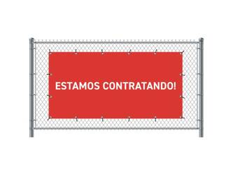 Fence Banner 300 x 140 cm Hiring Spanish Red