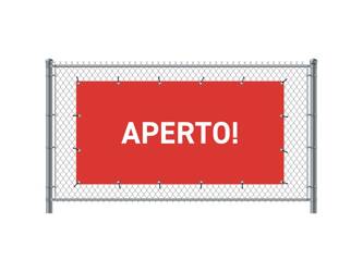 Fence Banner 300 x 140 cm Open Italian Red