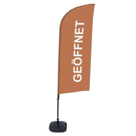 Beach Flag Alu Wind Complete Set Open Brown German