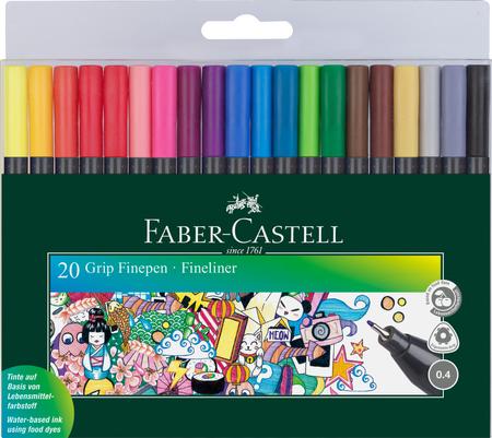 CIENKOPISY GRIP 20 KOL. W ETUI FABER-CASTELL