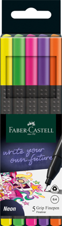 CIENKOPISY GRIP 5 KOL. NEONOWYCH FABER-CASTELL