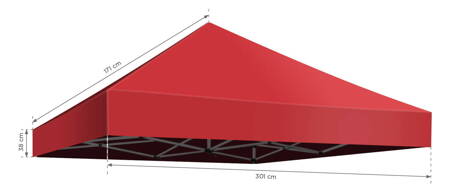 Dach do stelaża namiotu 3x3 - czerwony