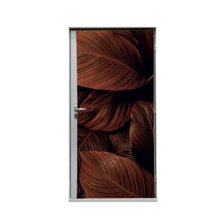 Door Wrap 80 cm Botanical Red/Rust Leaves