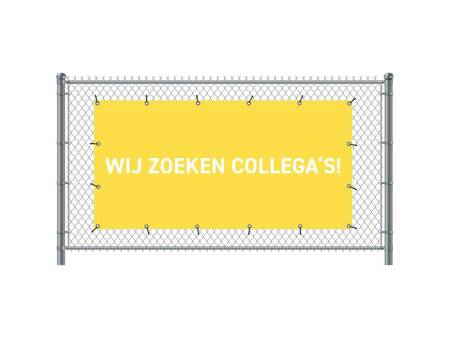 Fence Banner 200 x 100 cm Hiring Dutch Yellow