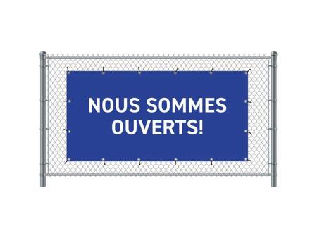 Fence Banner 200 x 100 cm Open French Blue