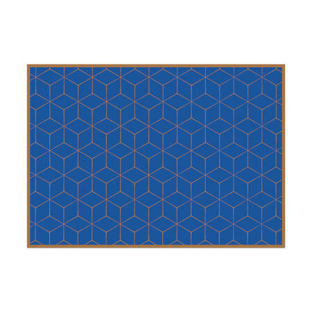 Placemat Hexagon Blue-Brown