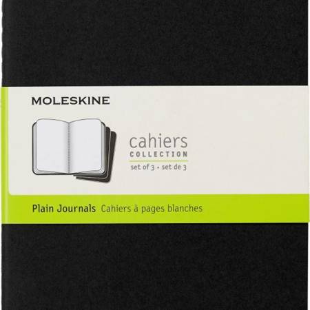 Zestaw 3 Zeszytów MOLESKINE Cahier Journals L (13x21cm) gładki, 80 stron, czarny