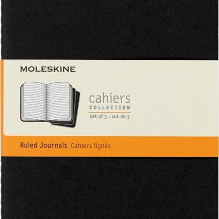 Zestaw 3 Zeszytów MOLESKINE Cahier Journals L (13x21cm) w linie, 80 stron, czarny
