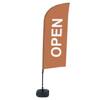 Beach Flag Alu Wind Complete Set Open Brown German